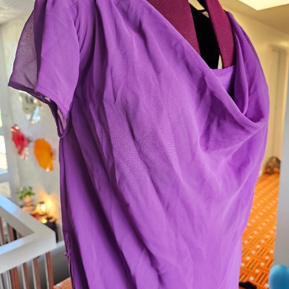 Worthington Sheer Purple Blouse - Picture 2 of 5